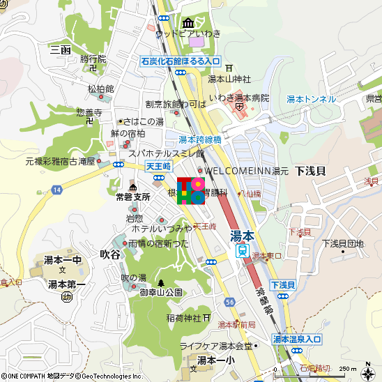湯本支店付近の地図